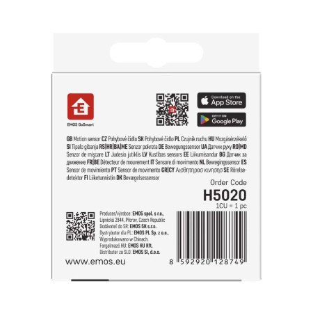 Sensore di Movimento PIR WiFi GoSmart IP-2210Z | Rilevamento Smart, Creazione Scenari, Notifiche in Tempo Reale | EMOS H5020