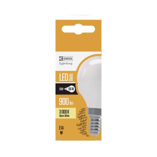 LAMPADINA LED SFERA 6W E14 3000K...