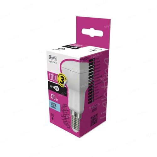 Lampadina LED R50 E14 6W 6500K 450lm Luce Fredda | Emos ZQ7222