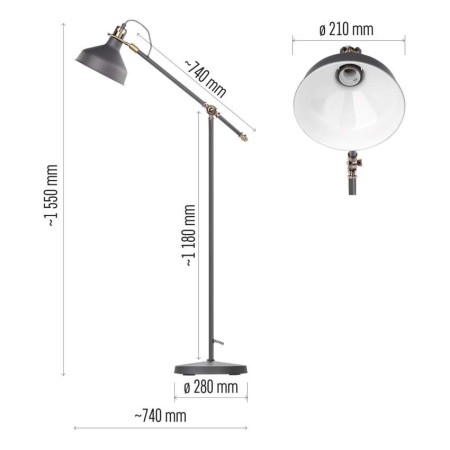 Lampada da Terra E27 ARTHUR: Design Elegante e Funzionalità Regolabile | Emos Z7610