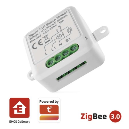 Modulo Interruttore Smart ZigBee 1 Canale L+N Gosmart IP-2101SZ Emos H5101 - Controllo Luci Smart Modulo Interruttore Smart ZigBee 1 Canale L+N Gosmart IP-2101SZ Emos H5101 - Controllo Luci Smart