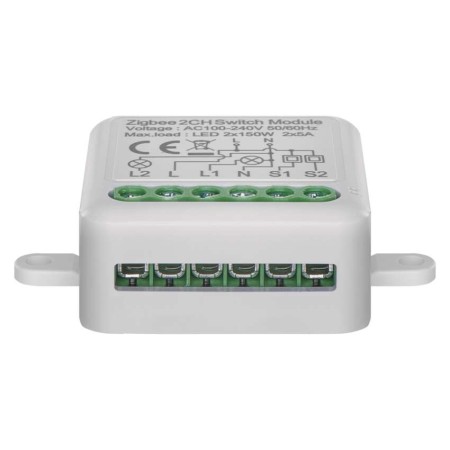 Modulo Interruttore 2 Canali L+N Gosmart IP-2102SZ ZigBee | Emos H5102