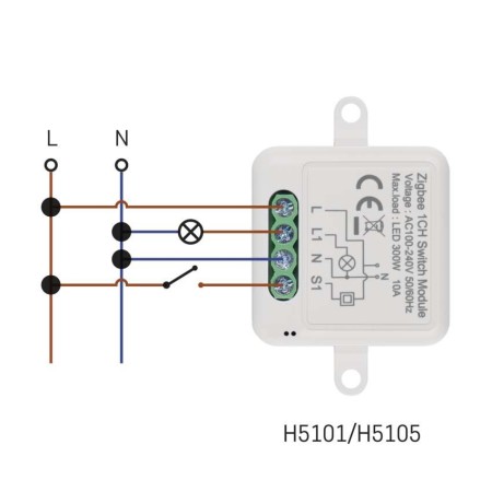 Modulo Interruttore 1 Canale L+N Gosmart IP-2101SZ ZigBee | Emos H5101