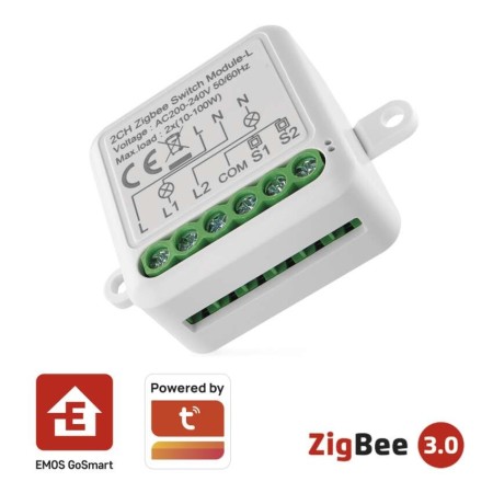 Modulo Interruttore Smart ZigBee 2 Canali L+ Gosmart IP-2104SZ (No Neutro) Emos H5104 - Controllo Luci Smart Modulo Interruttore Smart ZigBee 2 Canali L+ Gosmart IP-2104SZ (No Neutro) Emos H5104 - Controllo Luci Smart