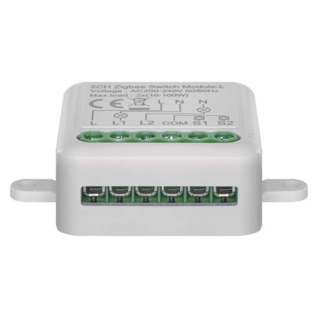 Modulo Interruttore 2 Canali L+ Gosmart IP-2104SZ ZigBee (No Neutro) | Emos H5104