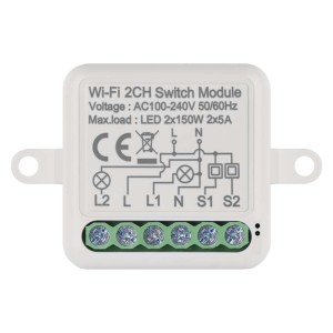 Modulo Interruttore Smart Wi-Fi 2 Canali Gosmart IP-2102SW Emos H5106 - Controllo Domotico Intelligente 2