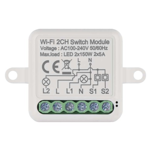 Modulo Interruttore 2 Canali Gosmart...