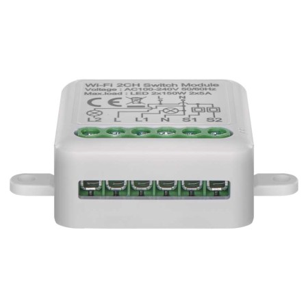 Modulo Interruttore 2 Canali Gosmart IP-2102SW Wi-Fi | Emos H5106