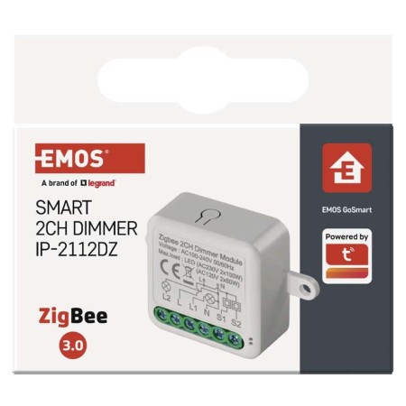 Modulo Interruttore Dimmer 2 Canali Gosmart IP-2112DZ ZigBee | Emos H5108