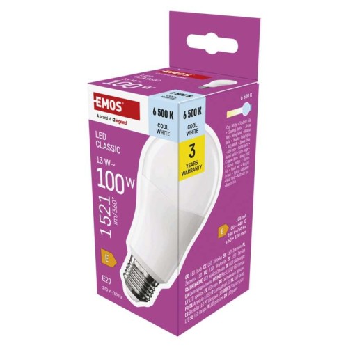 Lampadina LED E27 13W 6500K Luce Fredda 1521lm | EMOS ZQ5E64
