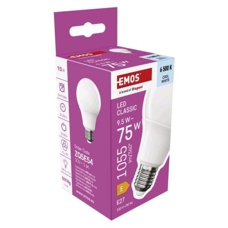 Lampadina LED Goccia E27 9.5W (75W) 1055lm 6500K Luce Fredda | EMOS ZQ5E54