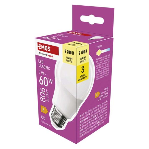 Lampadina LED Goccia E14 7W 806lm 2700K Luce Calda | Emos ZQ5E41