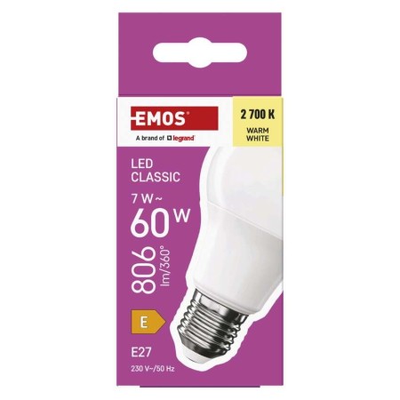 Lampadina LED Goccia 7W (60W) 806lm 2700K Luce Calda | Emos ZQ5E41