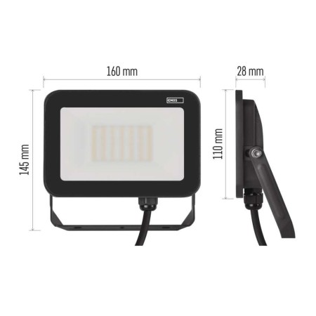Faro LED INOVO 30W 3300 lumen 4000K Colore Antracite | EMOS ZS2632