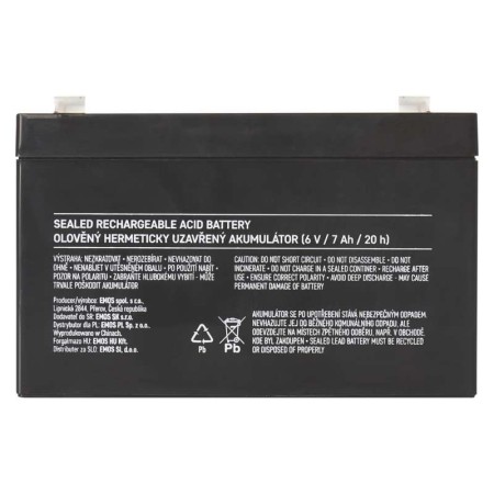 Batteria al piombo ricaricabile 6V 7AH attacco faston 4.7MM  EMOS B9659