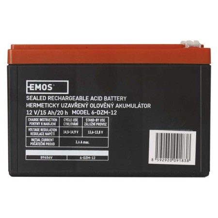 Batteria al piombo ricaricabile  12V 15AH attacco faston 6.3 EMOS B9656V
