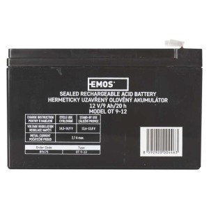 Batteria al Piombo EMOS B9675 12V 9Ah per UPS con terminali Faston 6.3mm 2