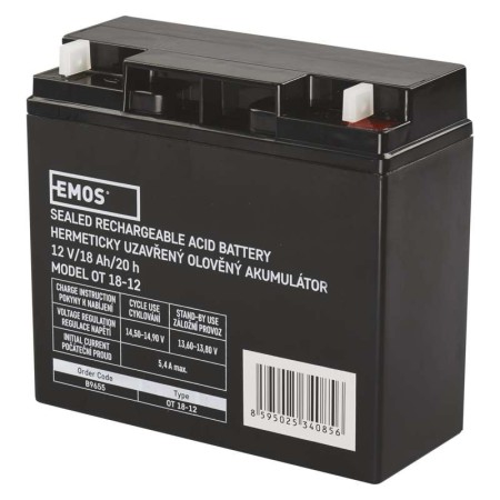 Batteria Piombo 12V 18Ah per Trattorini Rasaerba UPS Allarmi con Bulloni | EMOS B9655