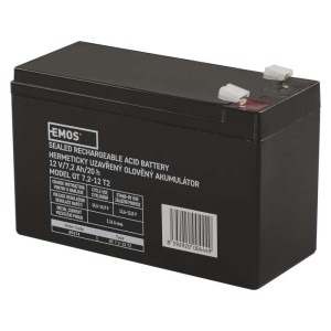 Batteria al Piombo 12V 7.2Ah con Faston 6.3mm per UPS e Allarmi EMOS B9674