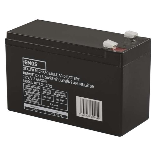 Batteria al Piombo 12V 7.2Ah con Faston 6.3mm per UPS e Allarmi EMOS B9674