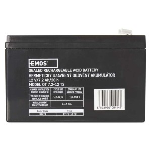 Batteria al Piombo 12V 7.2Ah con Faston 6.3mm per UPS e Allarmi EMOS B9674 2