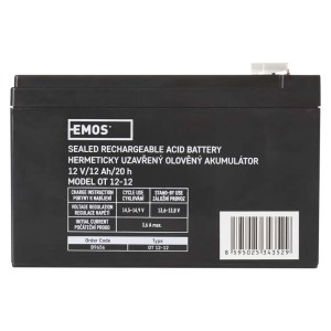 Batteria al Piombo Ricaricabile 12V 12AH Attacco Faston 6.3 2