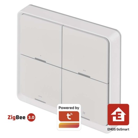 Controller Scena 4 Pulsanti Bianco ZigBee GoSmart IP-2004ZW | EMOS H5013 - Controllo Smart Casa Controller Scena 4 Pulsanti Bianco ZigBee GoSmart IP-2004ZW | EMOS H5013 - Controllo Smart Casa