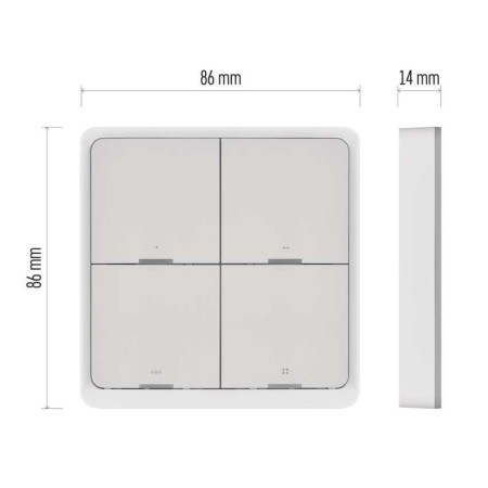 Controller Scena 4 Pulsanti ZigBee Bianco | Controllo Smart Casa | Emos H5013