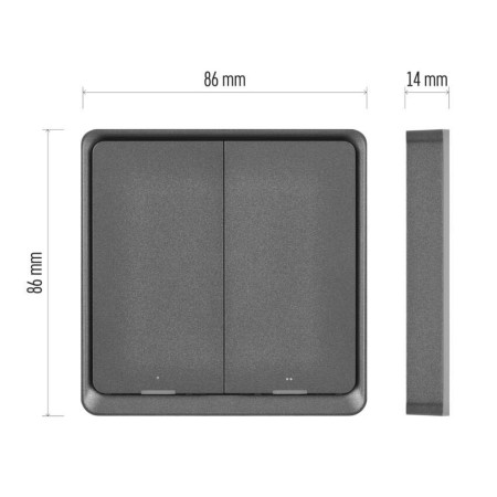 Controller Scena 2 Pulsanti ZigBee Antracite | Controllo Smart Casa | Emos H5015
