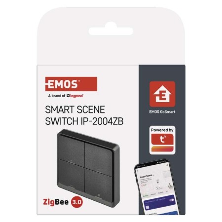 Controller Scena 4 Pulsanti ZigBee Antracite | Controllo Smart Casa | Emos H5016