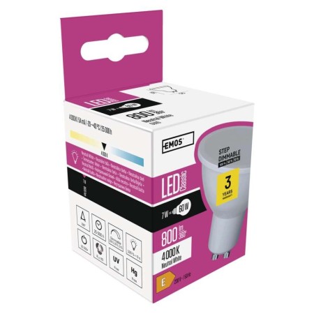 Lampadina LED GU10 7W (60W) Dimmerabile in 3 Step 4000K | EMOS ZQ8255S
