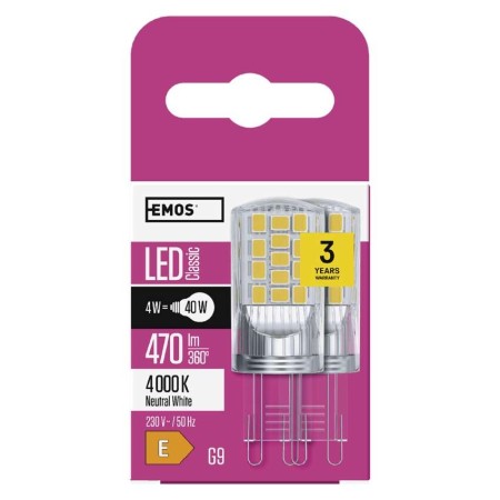 Lampadina LED G9 4W (40W) 4000K - Confezione da 2 | EMOS ZQ9545.2