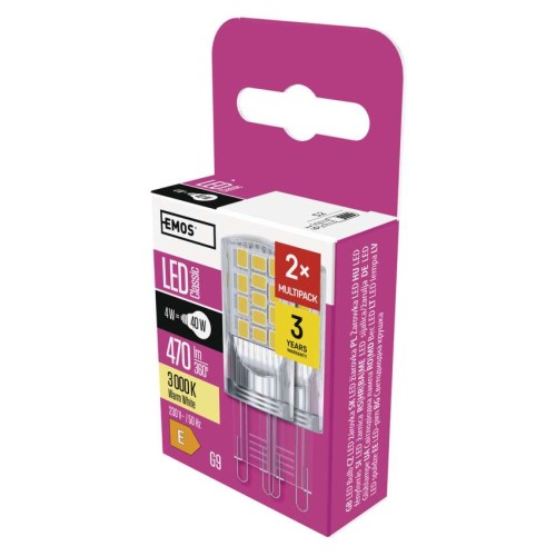 Lampadina LED G9 4W (40W) 3000K - Confezione da 2 EMOS ZQ9544.2