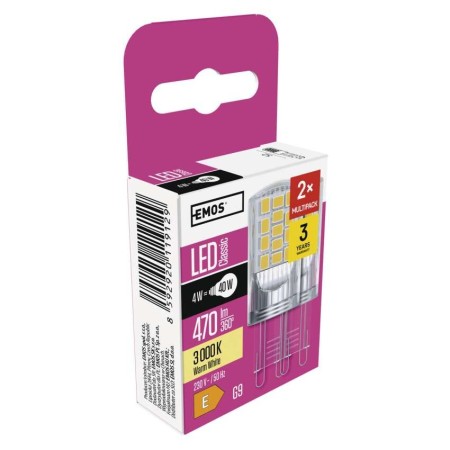 Lampadina LED G9 4W (40W) 3000K - Confezione da 2 | EMOS ZQ9544.2