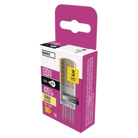 Lampadina LED Dimmerabile G9 4.2W (40W) 3000K - Garanzia 3 anni EMOS ZQ9125D