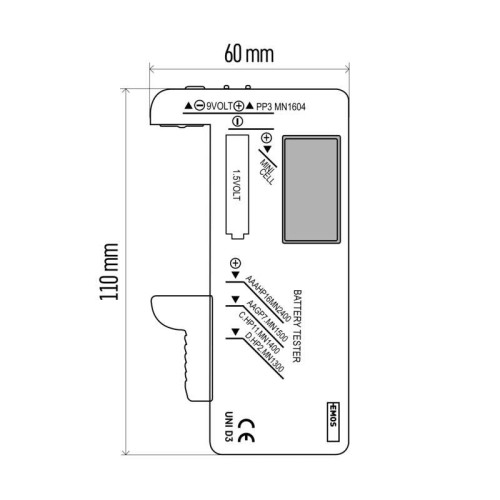 TESTER PROVA BATTERIE LCD EMOS N0322