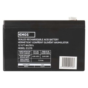 Batteria al Piombo 12V 7Ah EMOS B9691 con Faston 4.7mm per UPS e allarmi 2
