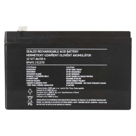 Batteria Piombo 12V 7Ah Ricaricabile con Faston 4.7mm per UPS Allarmi | EMOS B9691