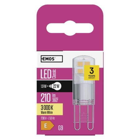 Lampadina LED G9 1.9W (22W) 3000K - Garanzia 3 anni | EMOS ZQ9526