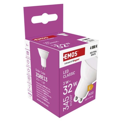 Faretto LED GU10 3W (35W) 4000K 345lm... Faretto LED GU10 3W (35W) 4000K 345lm...