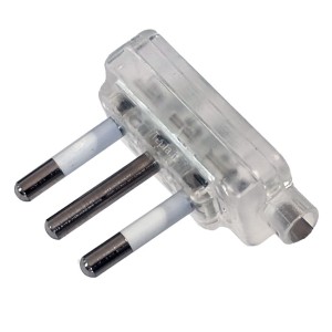 Spina Micro Trasparente 10A: ideale per cavi tessili colorati e lampade da tavolo.