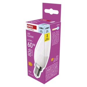 Lampadina LED Oliva E14 6.5W 806lm 6500K Luce Fredda | Emos ZQ3E44