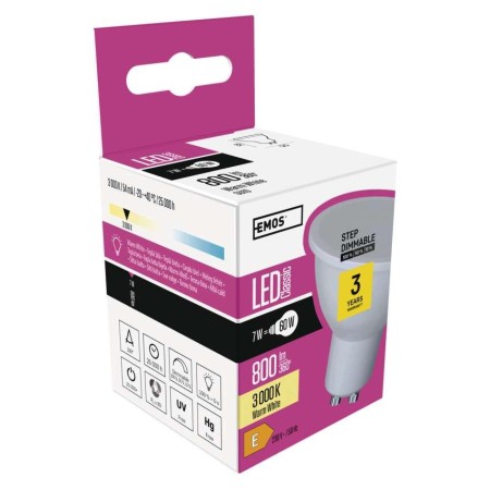 Lampadina LED GU10 7W (60W) Dimmerabile in 3 Step 3000K | EMOS ZQ8155S