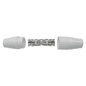 Giunto coassiale singolo 9.5mm per connessioni TV e SAT. Alta qualità.
