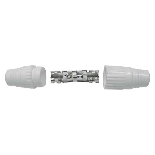 Giunto coassiale singolo 9.5mm per connessioni TV e SAT. Alta qualità.