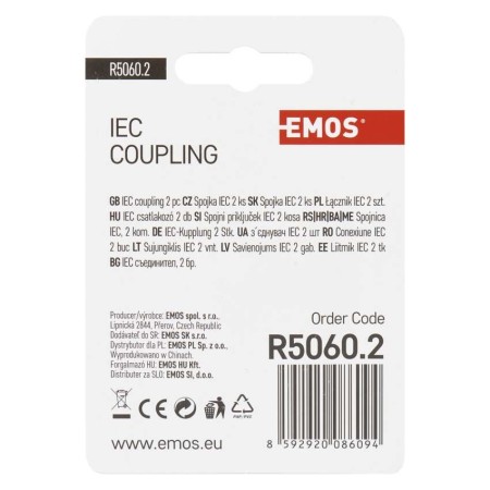 Giunto Coassiale 9.5mm Blister 2 pz per TV e SAT | Emos R5060.2