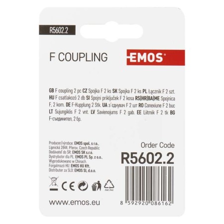 BLISTER GIUNTO SATELLITARE  FEMMINA/FEMMINA TIPO F EMOS R5602.2