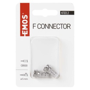Connettore F per cavo coassiale 4.0/5.5mm Blister 2pz | EMOS K7321.2 2