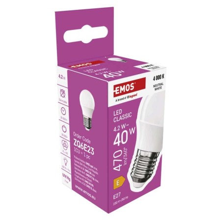 Lampadina LED Sfera E27 4.2W (40W) 4000K 470lm Luce Neutra | Emos ZQ6E23