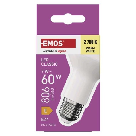 Lampadina LED R63 E27 7W (60W) 2700K 806LM | Emos ZQ7E41 Illuminazione - Efficiente e di Qualità